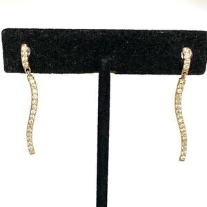 LT 2” Gold Vermeil & Cz Dangles